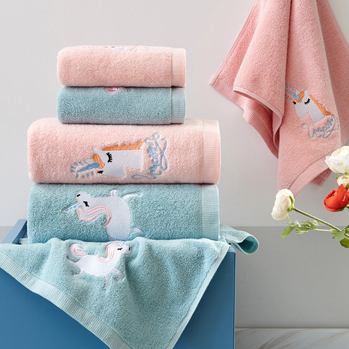 Baihua Towel supports drop shipping of new product unicorn towel bath towel set