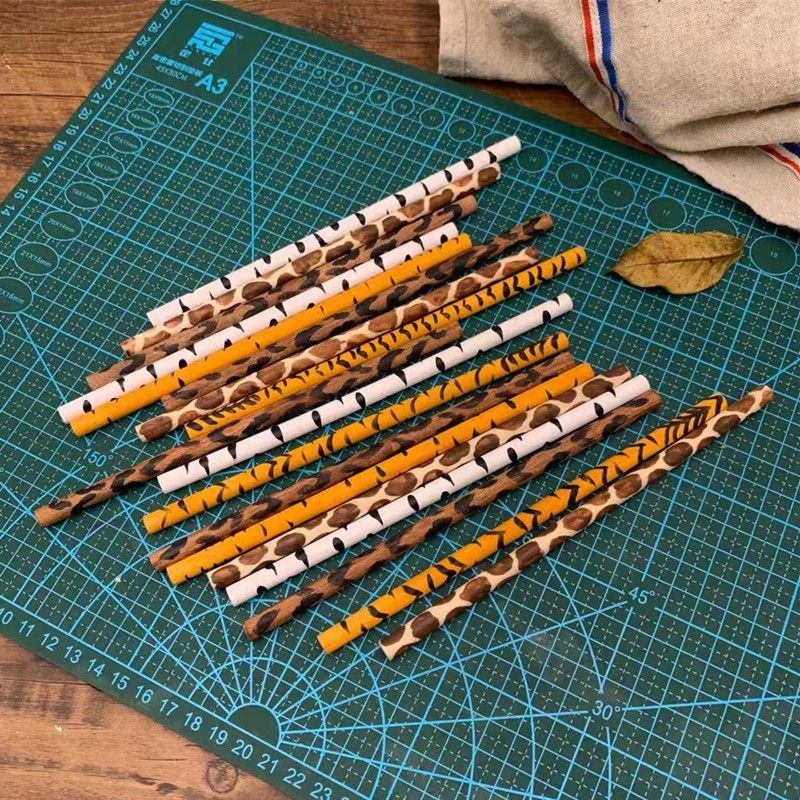 Qingmufan pintado a mano patrón animal registro lápiz redondo a granel HB estudiante niños caligrafía lápiz