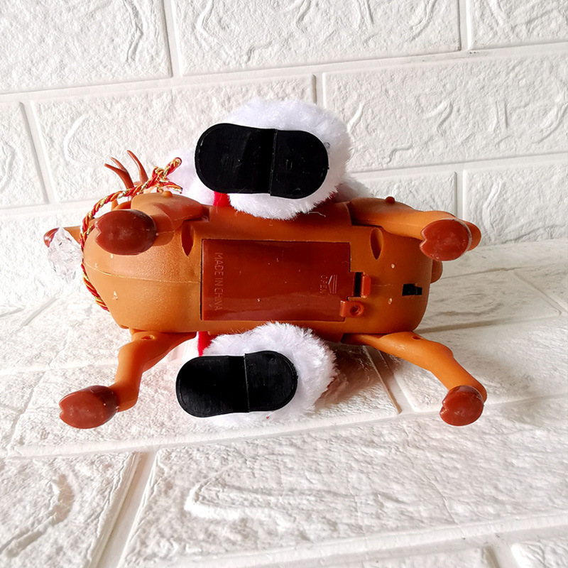Nuevo creativo montar ciervos con música Santa Claus juguete eléctrico regalo de Navidad decoraciones de regalo de vacaciones