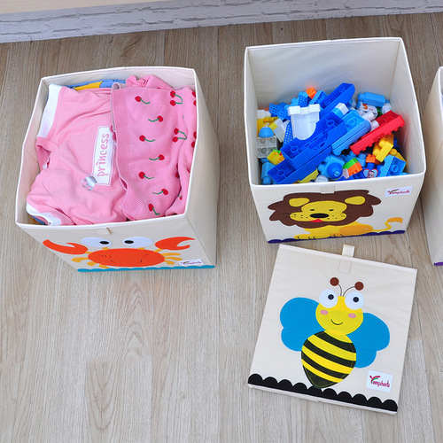 Kindergarten washable folding storage box children's toys gift clothing storage box cute cartoon storage box