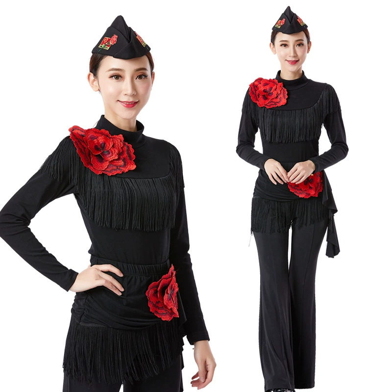 Костюм для танцев лесной рыцарь, женский костюм, топ, Женский костюм с длинным рукавом, новая одежда с вышивкой роз и кисточками