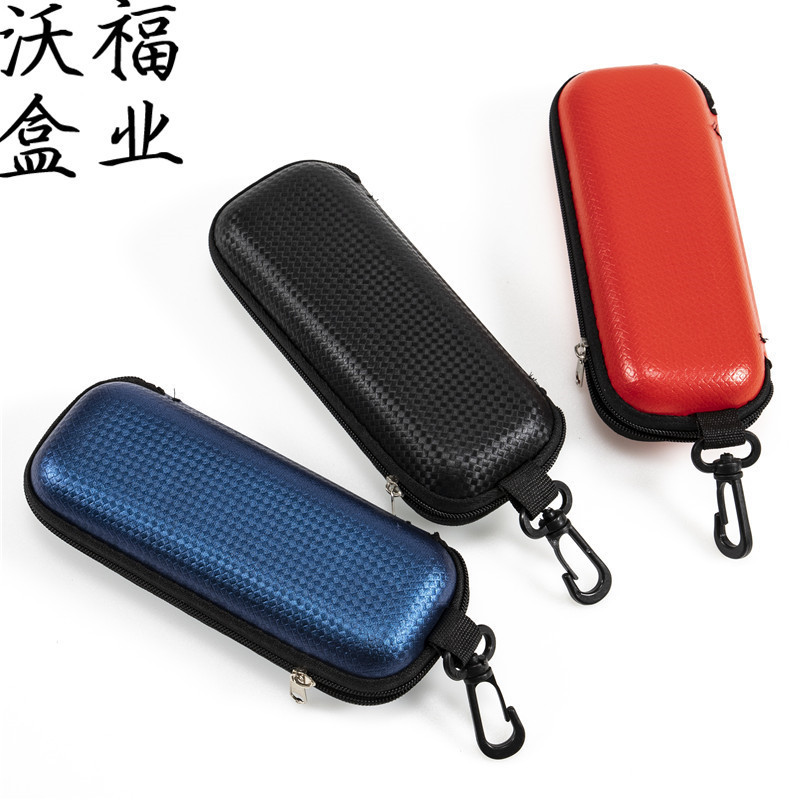Fashionable small square eva packaging box plate myopia optical mirror mat pattern leather zipper glasses box logo
