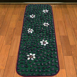 天然雨花鹅卵石足底按摩垫慢跑健步石子路步道足疗按摩器按脚走毯