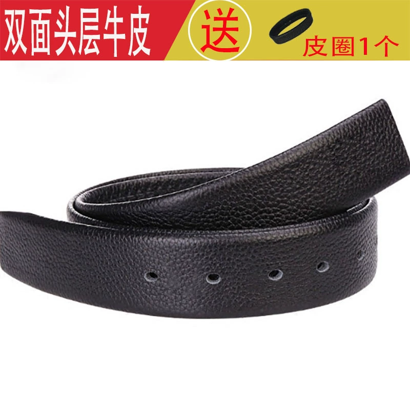 Мужской двусторонний кожаный ремень для отдыха, бычья кожа