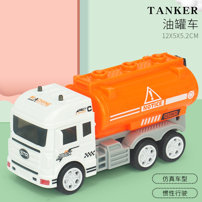 Inercia transfronteriza coche Tire hacia atrás coche traje niños excavadora juguete fuego ingeniería vehículo ambulancia niño regalo