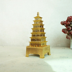 Xian Tourist Souvenir Alloy Retro Shaped Ancient City Big Wild Goose Pagoda Classic Model Big Wild Goose Pagoda