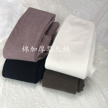 秋冬棉加厚婴儿绒连裤袜 竖条纹奶白番薯紫微压显瘦保暖连裤袜女
