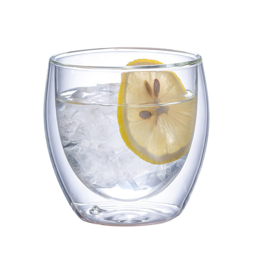 Factory wholesale borosilicate heat-resistant double-layer coffee cup water cup insulated and thermal egg-shaped cup milk cup