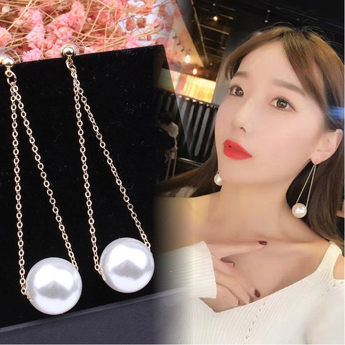 Korean new S925 silver needle pearl earrings versatile pearl temperament earrings fashion internet celebrity earrings album wholesale
