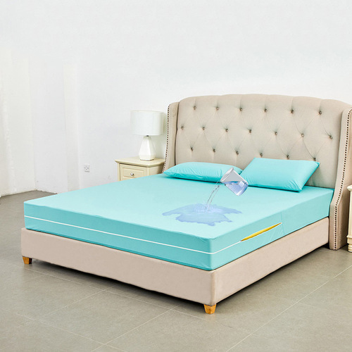 Amazon Cross-border 100% Polyester Knitted Waterproof Bedding Mattress Protector Zipper 3D Full Cover Bed Sheet Bed Cover 