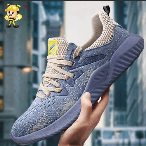 Light tendon bottom labor protection shoes for men in summer, breathable steel toe caps, anti-smash and stab-proof safety shoes, soft-soled work shoes