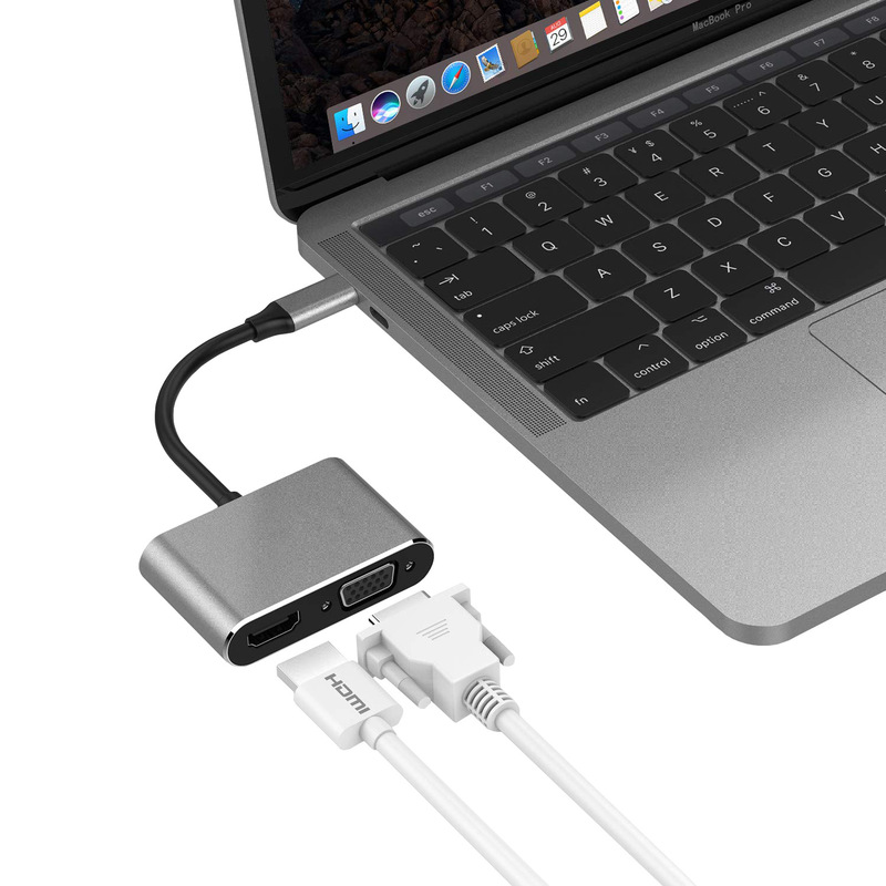 type-c to hdmi vga two-in-one computer monitor cable mac Converter notebook docking station