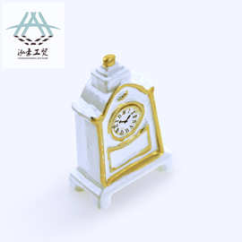 厂家直销娃娃屋配件 diy微缩模型玩具钟表创意复古白色摆钟E104