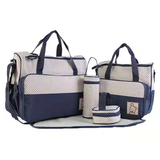 [Factory Hot Selling] Mummy Bag Multifunctional Mummy Bag Flower Yao Cloth Size Five-piece Set Mother and Baby Bag 5-piece Set