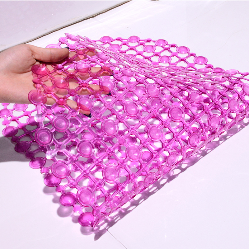 Baño ducha especial ventosa alfombra de piso PVC transparente cuentas de agua baño antideslizante alfombra de piso de baño precio de fábrica al por mayor