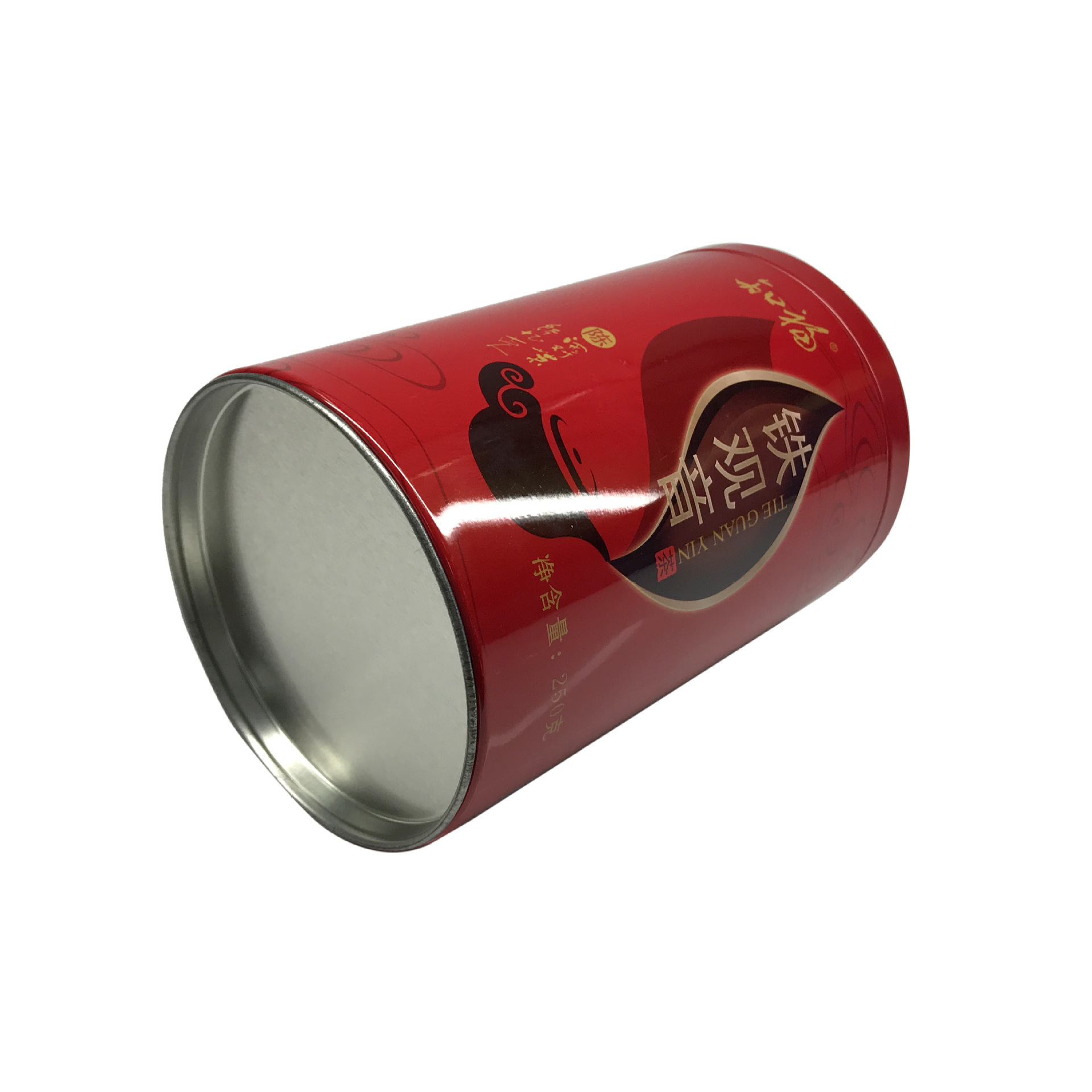 lata de estaño lata de té redonda hierro guanyin té negro caja de hierro empaquetado general comida metal lata de hierro barril