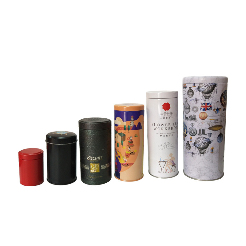 simple redondo té lata de hierro estaño caja de hierro fabricante Tie Guanyin Longjing empaque de caja de hierro de grado alimenticio