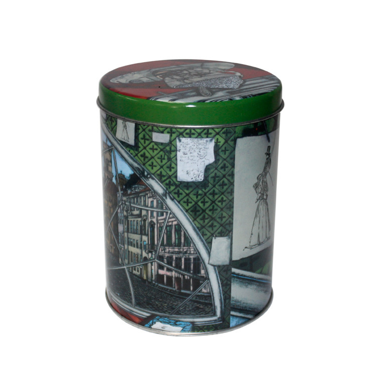 lata redonda de estaño, caja de酥f de huevo, caja de almacenamiento universal de metal redonda, lata de galletas / lata de lata