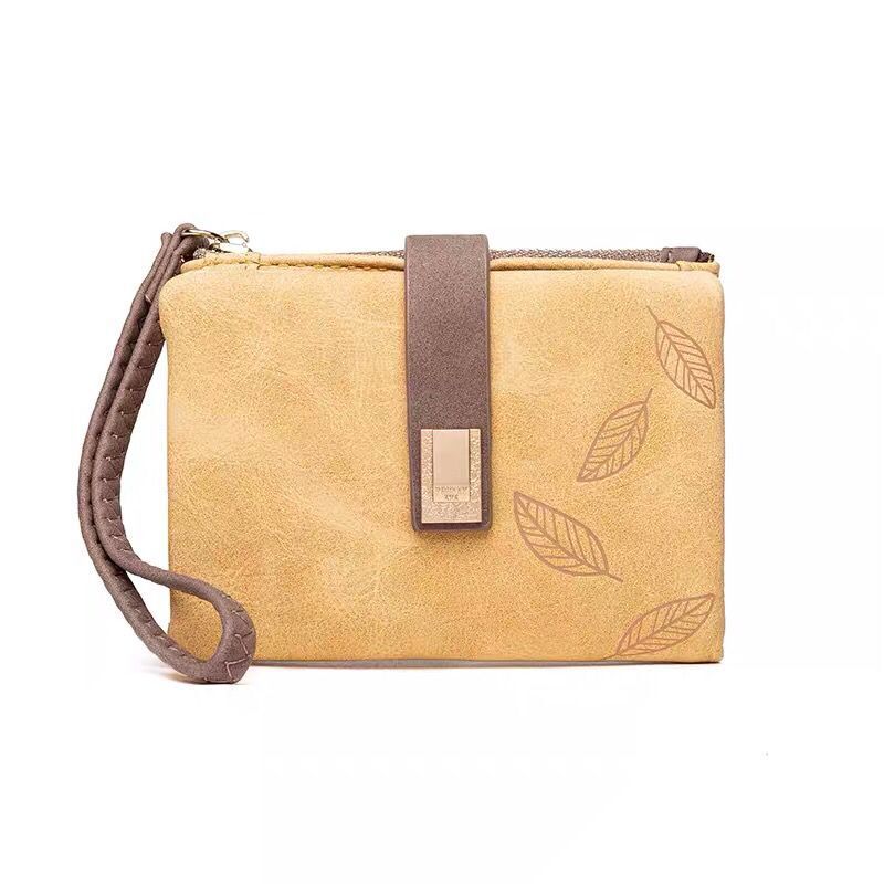 Cartera de comercio exterior transfronterizo de Amazon AliExpress para mujer, estilo corto, monedero retro europeo y americano con cremallera mate para mujer.