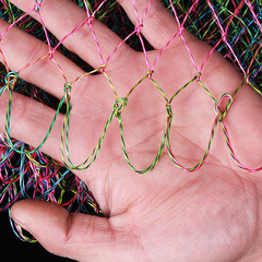 Handmade Woven Net Head Single and Double Line Big Eye Small Eye Dacron Line Colorful Fish Net Bag Fishing Gear and Net Wholesale