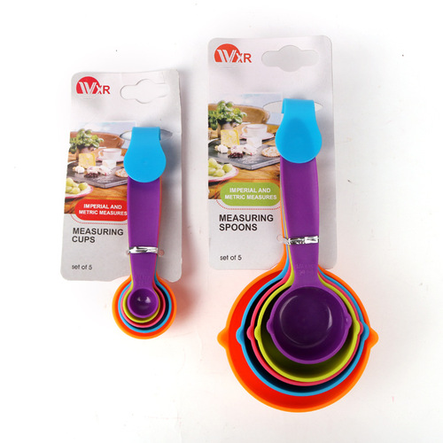 Baking Tools Set with Measuring Cups, 5PCS Colorful Rainbow Measuring Cups, Flour Baking Spoons and Ladles