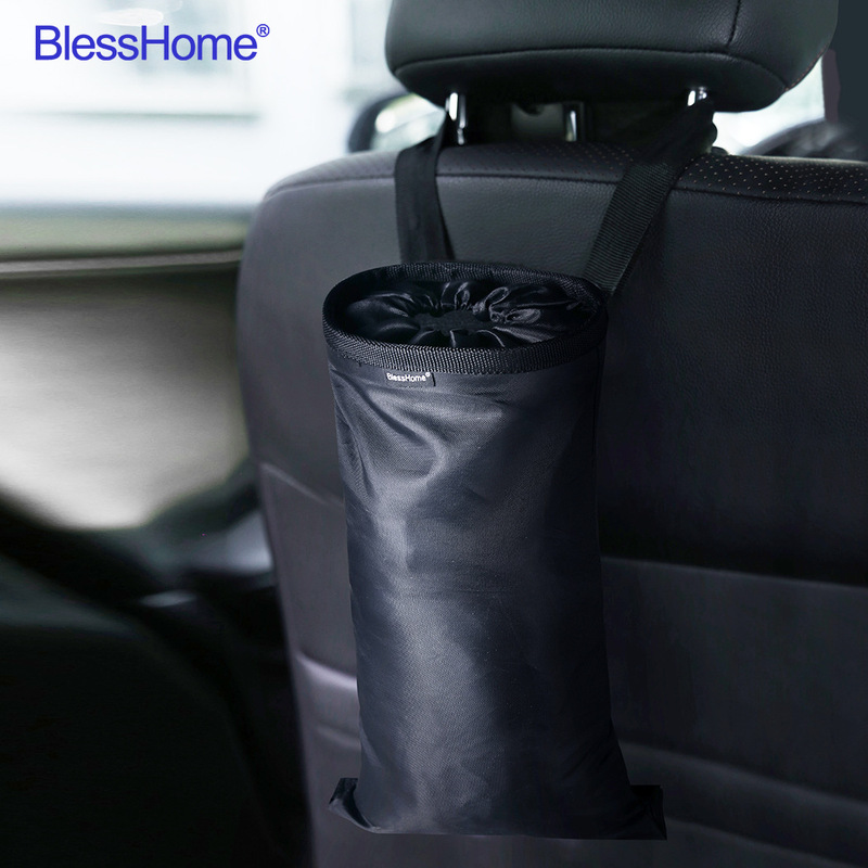 Cross-Border Car-Mounted Seat Back Storage Bag, Car Trash Bag, Foldable Car Trash Can with Logo
