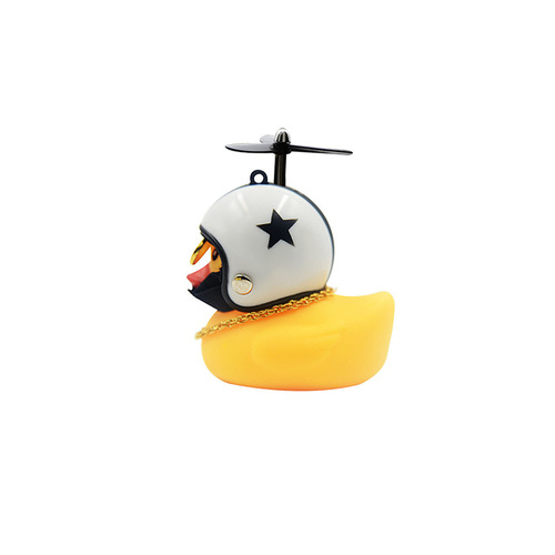 Internet celebrity social little yellow duck car ornaments, the same social Internet celebrity helmet motorcycle duck on the car