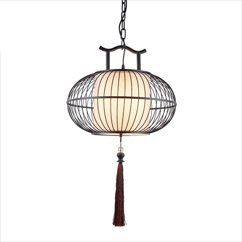 Nuevo estilo chino jaula de Pájaro de Hierro araña retro creativo personalizado olla caliente restaurante linterna estilo chino Casa de Té restaurante lámpara