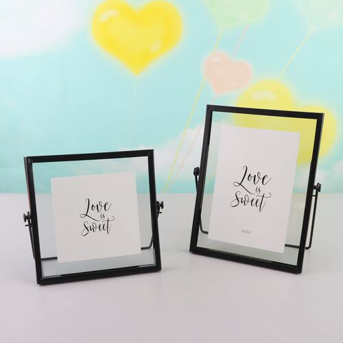 Creative Iron Geometric Glass Metal Three-dimensional Photo Frame Home Personalized Creative Ornaments Decoration Craft Ornaments
