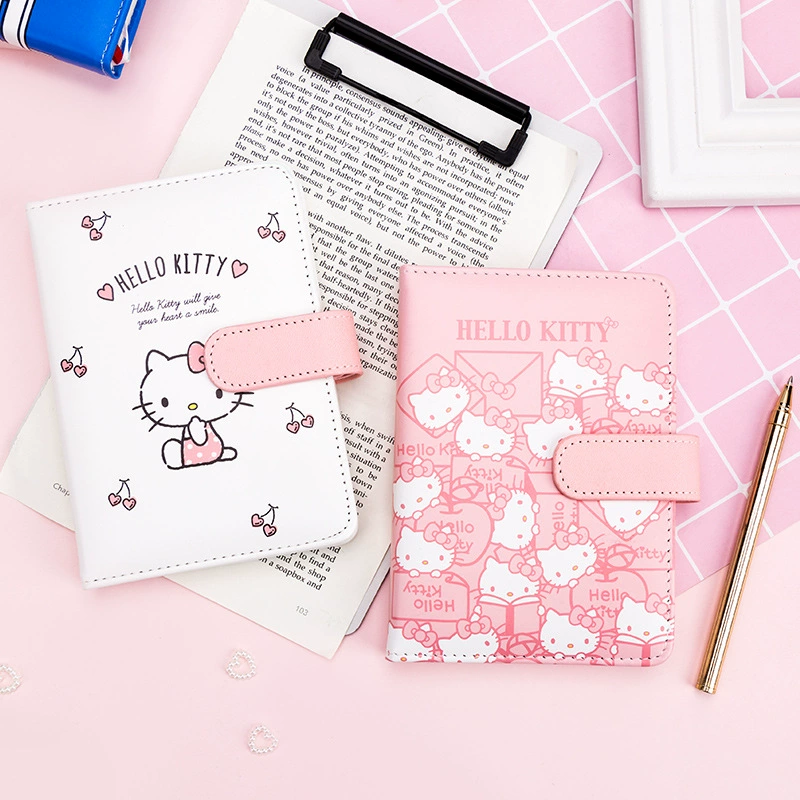 Книга А6 милая Hello Kitty, карманный журнал для учеников начальных классов, застежка на ремень, разные обложки