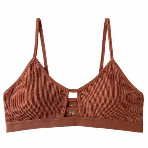 French bralette wire-free underwear with hollow small cup lingerie, sexy thin triangle bra, comfortable women's bra