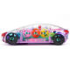 Douyin the same electric universal transparent gear concept car colorful light music Children's electric toy car cross-border