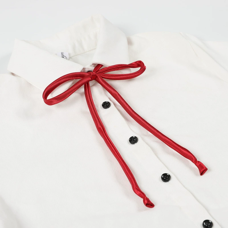 Japanese uniform, round shirt, multicoloured megaphone