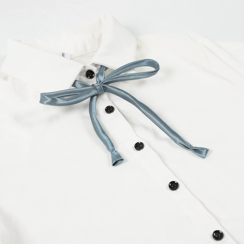 Japanese uniform, round shirt, multicoloured megaphone