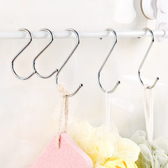 Hook wall hanging coat hook stainless steel S-shaped hook drying hook kitchen punch-free clothes hanger S hook