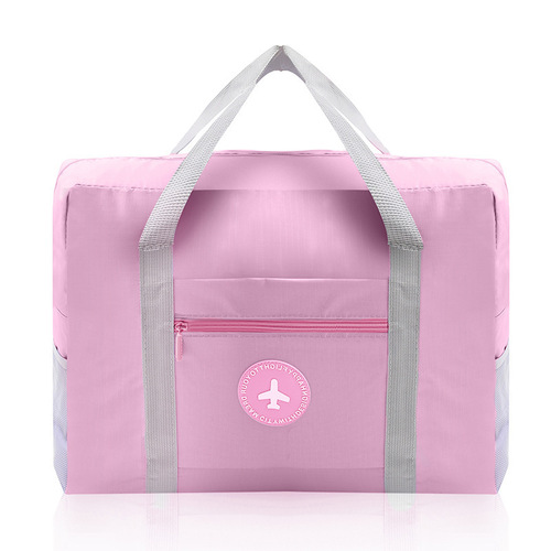 Factory Direct Selling Multifunctional Travel Storage Bag, Foldable Wheeled Suitcase with Round Label, Double Layer Airplane Bag