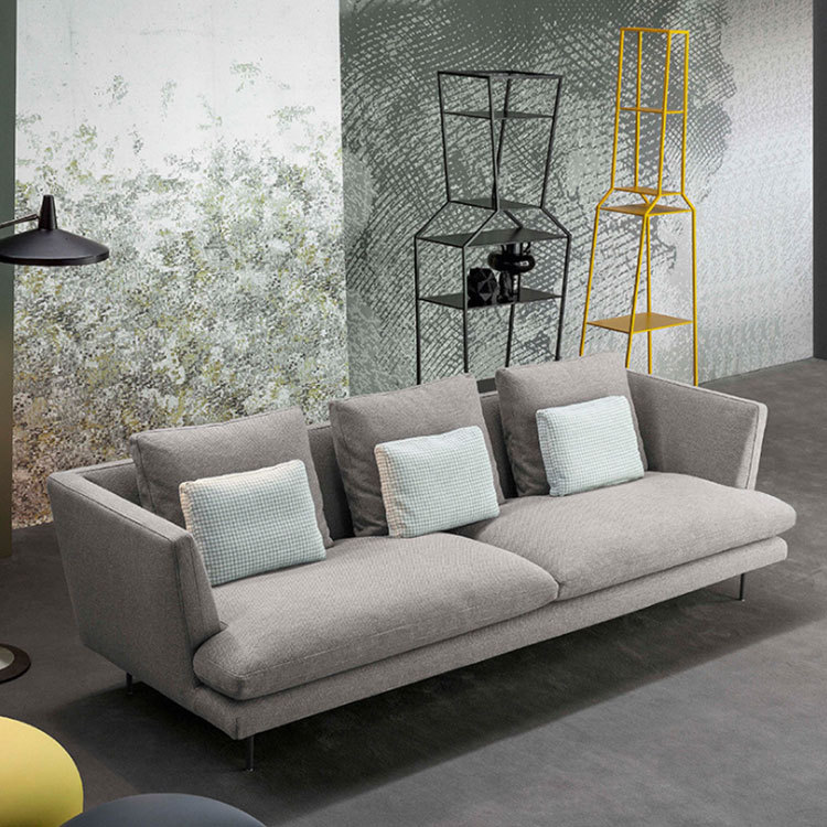 Sofá esquinero moderno para salas de estar pequeñas y medianas, estilo minimalista italiano, tela nórdica, muebles de látex, impermeable y resistente a las manchas.
