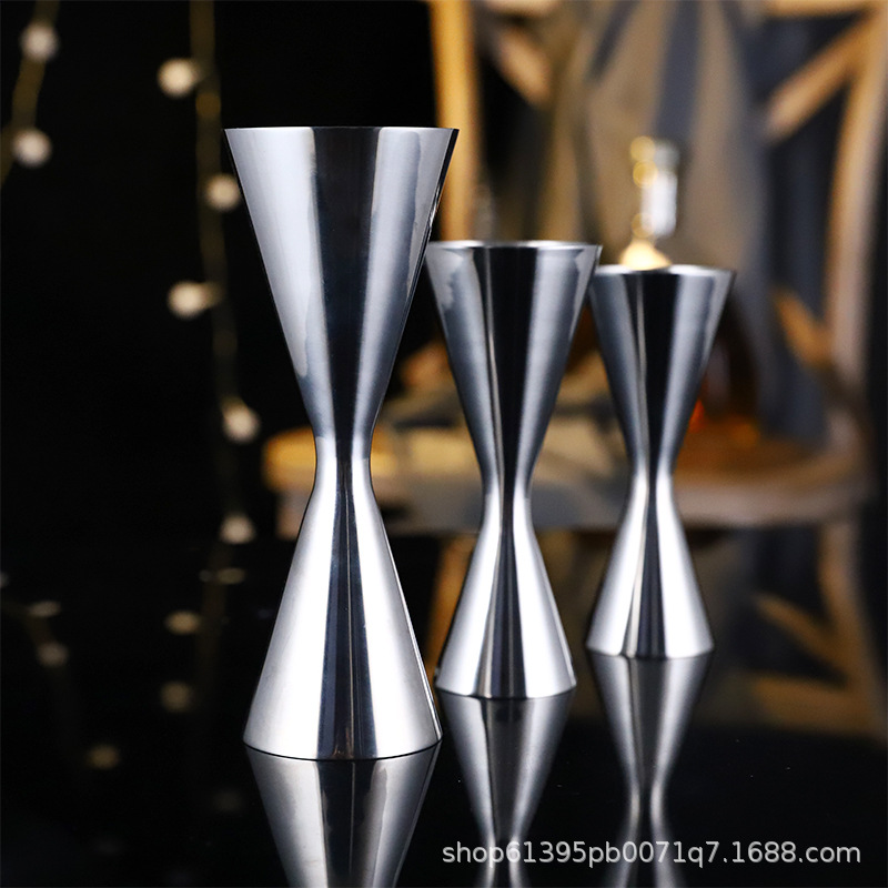 Acero inoxidable onza taza de vino dispositivo de medición cóctel taza de medición de doble cabeza 30/45/60 con escala Jigger