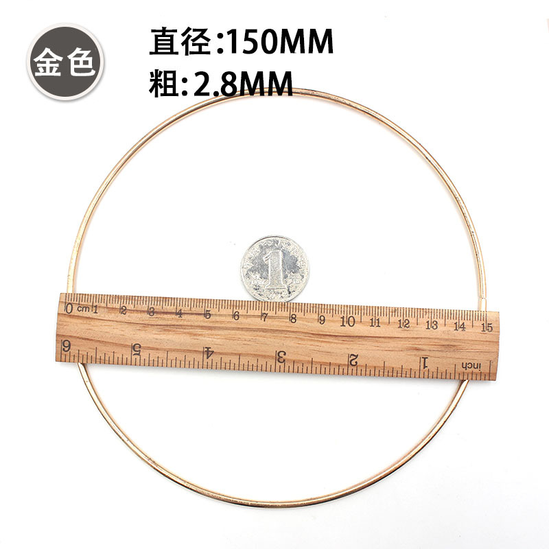 DIY Dream Catcher material hecho a mano accesorios de ropa accesorios de boda anillo de oro de hierro galvanizado anillo de hierro en stock al por mayor