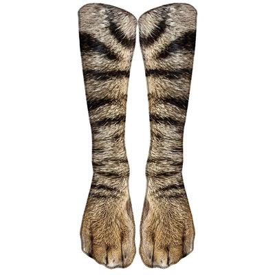 [热转印3D印花袜动物unisex adult脚猫狗爪子jio个性数码socks长筒]