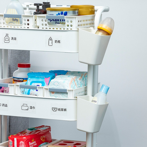 Beautician cart storage rack accessories, hanging bucket, sticker & desktop trash bin compatible small trash bags
