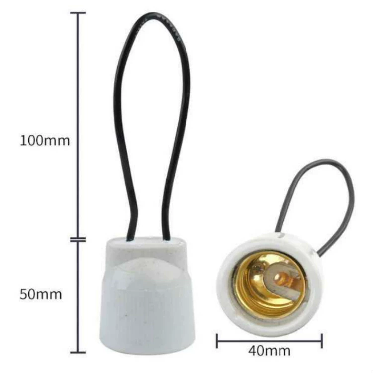 Белая полностью керамическая водонепроницаемая крышка лампы E27 с винтовым рисунком кольцо из чистой меди с высокой мощностью и изоляцией винт лампы Водонепроницаемый