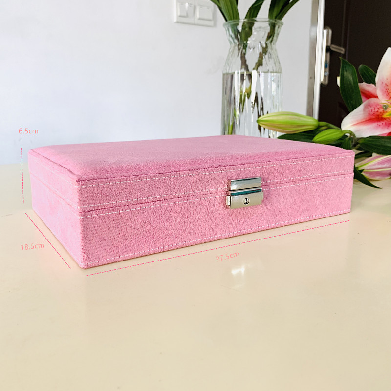 Caja de almacenamiento de joyas caja de joyería portátil caja de joyería de franela caja de joyería al por mayor en stock caja de joyería multifuncional