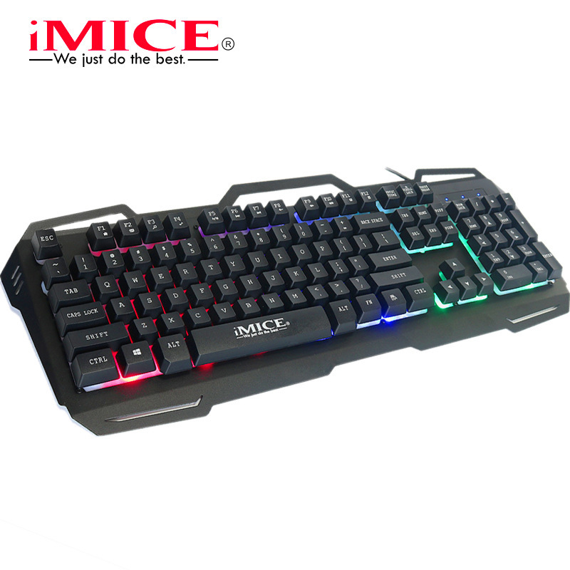 IMICE AK-400 Factory Direct Supply Cross-border Metal Backlit Chicken Game Keyboard Wired Suspension Luminous Keyboard