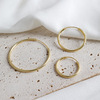 Minimalistic golden ring, jewelry, earrings, Korean style, silver 925 sample