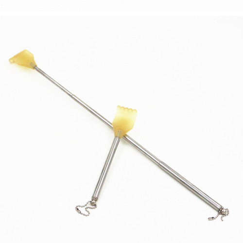 Four-section stainless steel telescopic scratching rake for daily use at home.