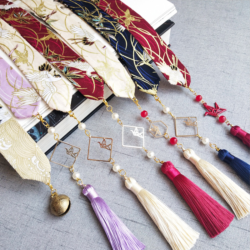 Hanfu hair band various types of printing gilding bamboo crane tassel ancient style hair accessories Women's Chinese style men's and women's wear headdress
