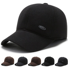 男士帽子冬天中老年棒球帽保暖爸爸爷爷老头护耳鸭舌帽加厚毛呢帽