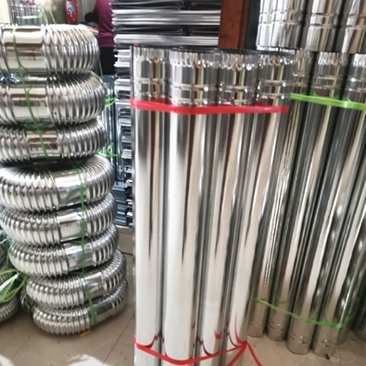 自产加厚白铁皮炉子烟囱家用蜂窝煤取暖炉柴火炉采暖炉排烟管烟筒