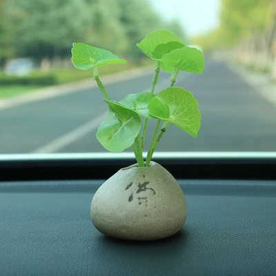 Car ornaments Creative, Simulating Plants Like Pennywort - buddha-copper-money-grass